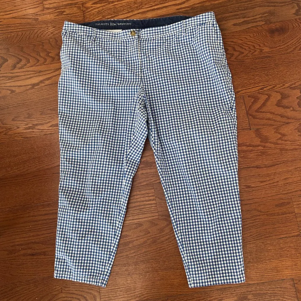 Talbots Girlfriend Chinos Ankle Length Two Pair Bundle Plus Size 22W Pink Blue - Image 9