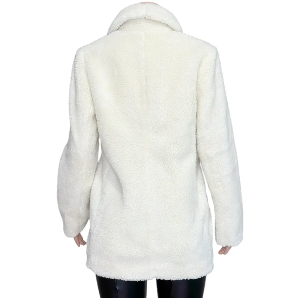 J.CREW FACTORY Shawl Fleece Coat, Off White, Small White - Image 9