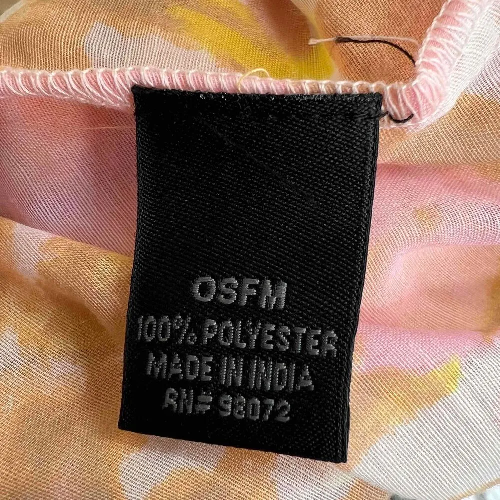 Steve Madden Kimono Pink Yellow Tie Dye Crochet Trim Bell Sleeve One Size New - Image 4