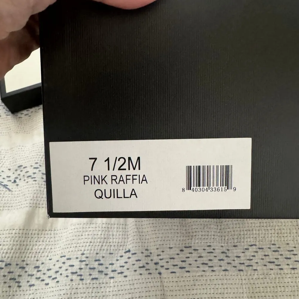 NEW JSlides Quilla Espadrille Raffia Platform Sandals Pink Slip Ons Womens 7.5 - Image 8