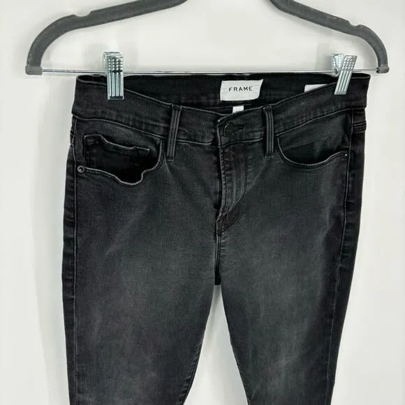 Frame Le Skinny De Jeanne Size 27 Brisbane Chewed Black‎ Stretch - Image 4