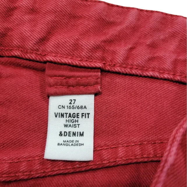 & Denim By  Jeans Size 27 W28"xL28" Vintage Fit High Waist Jeans Straight Leg Jeans - Image 8