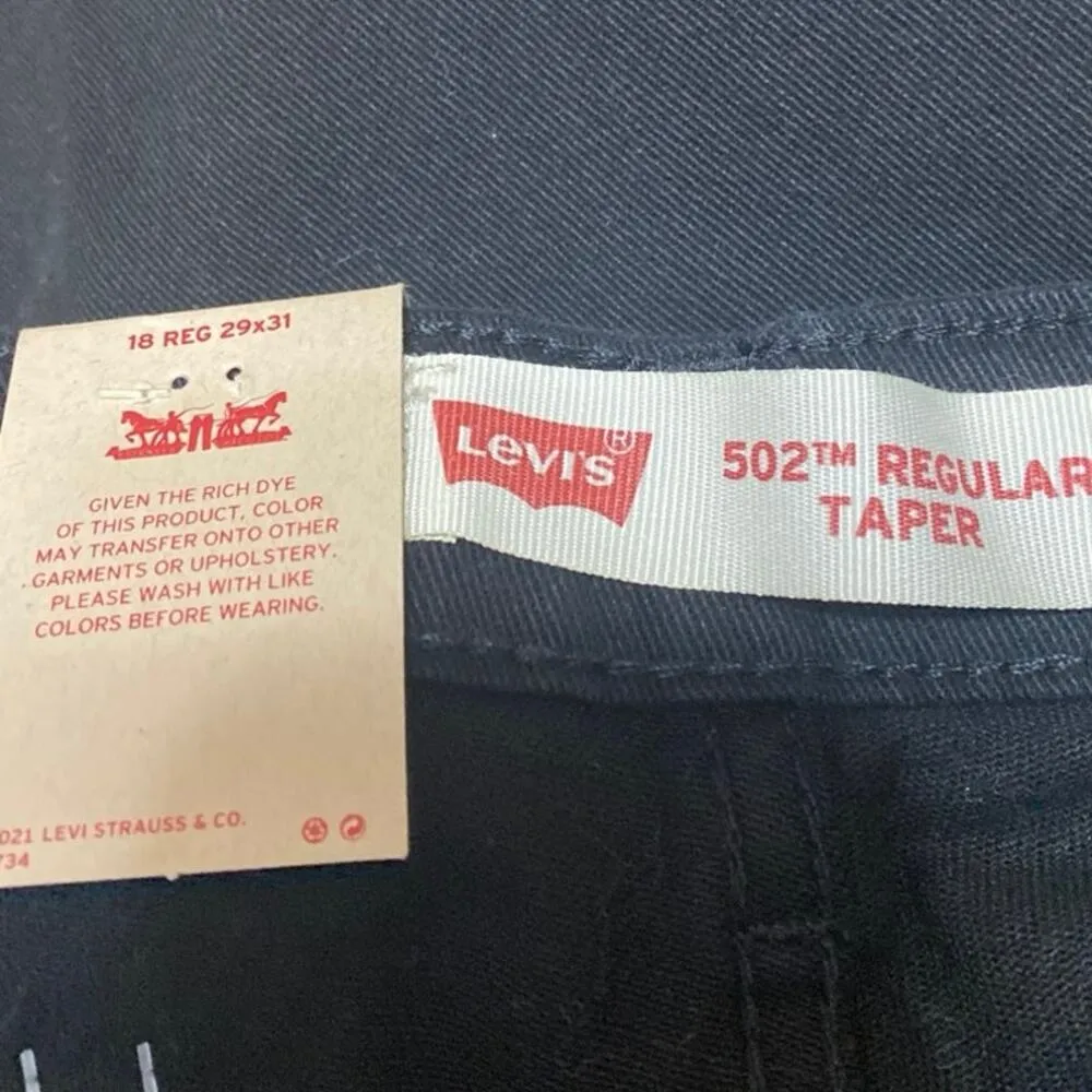 NEW Levi's 502 Women's Black Straight Leg High Waist Denim Jeans Pants Size 29 - Image 4