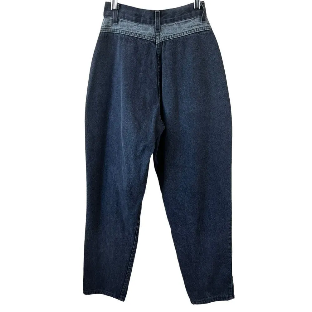 Vintage 80s tapered colorblock high waist jeans Black Size undefined - Image 12