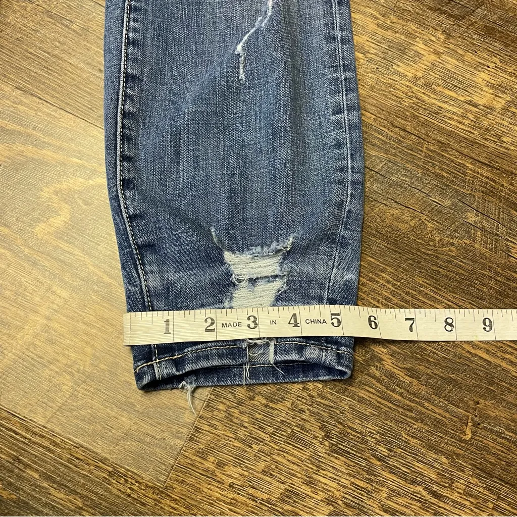 Good American Good Waist Crop High Rise Distressed Jeans Blue Womens Size 15 - Image 5