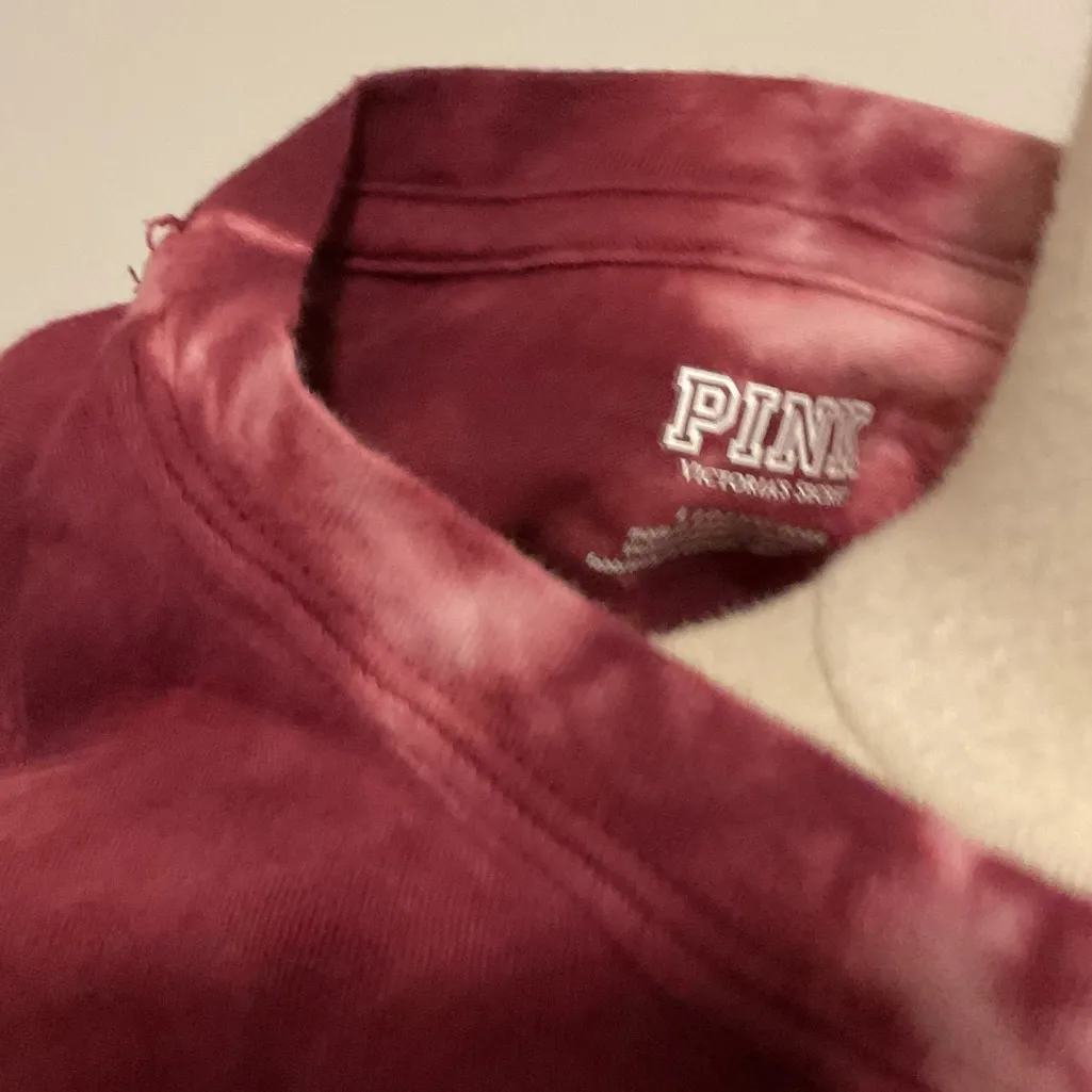 PINK Victoria's Secret Maroon Tie-Dye Long Sleeve Top - Image 2