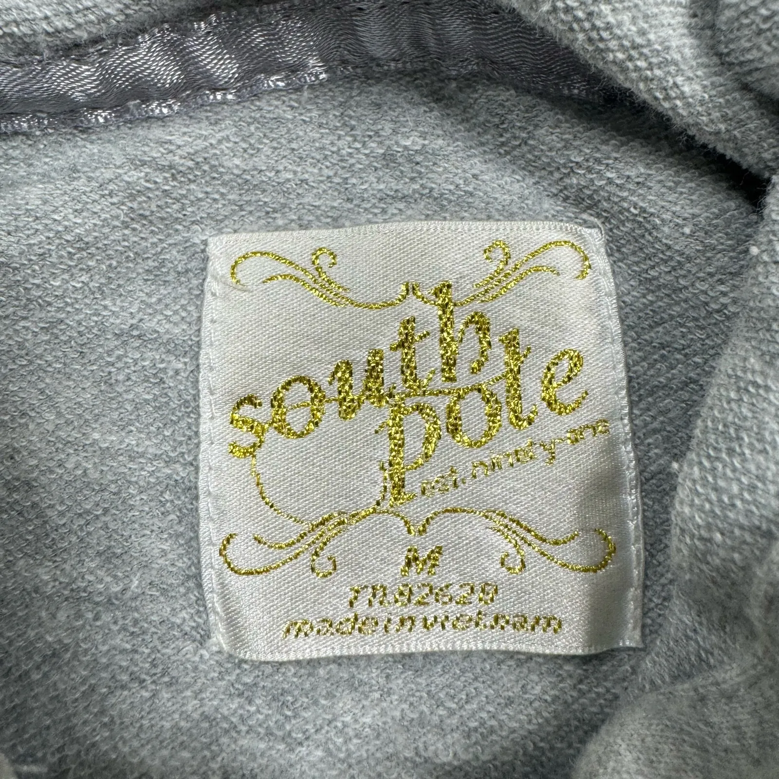 Y2k 00s South Pole Cropped Zip-Up Hoodie Jacket Gray McBling - Image 8