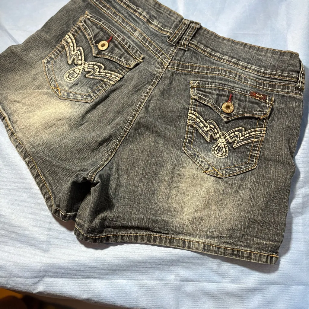 Angels Dark Blue Denim Shorts Size 14 - Image 12