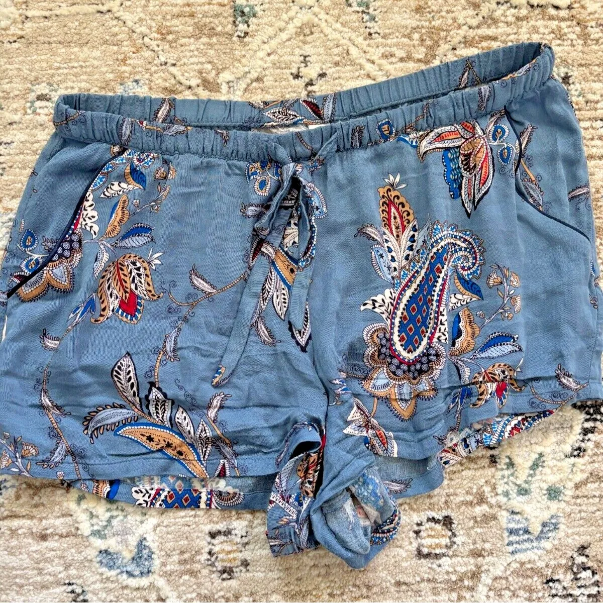 In Bloom by Jonquil Pajama Set Womens Small Blue Paisley Soft Knit Cozy‎ Luxury - Image 10