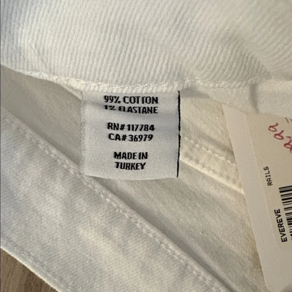 New RAILS White Canyon Jean Skirt Size 29 Denim Mini Pencil Raw Hem Buttons - Image 7