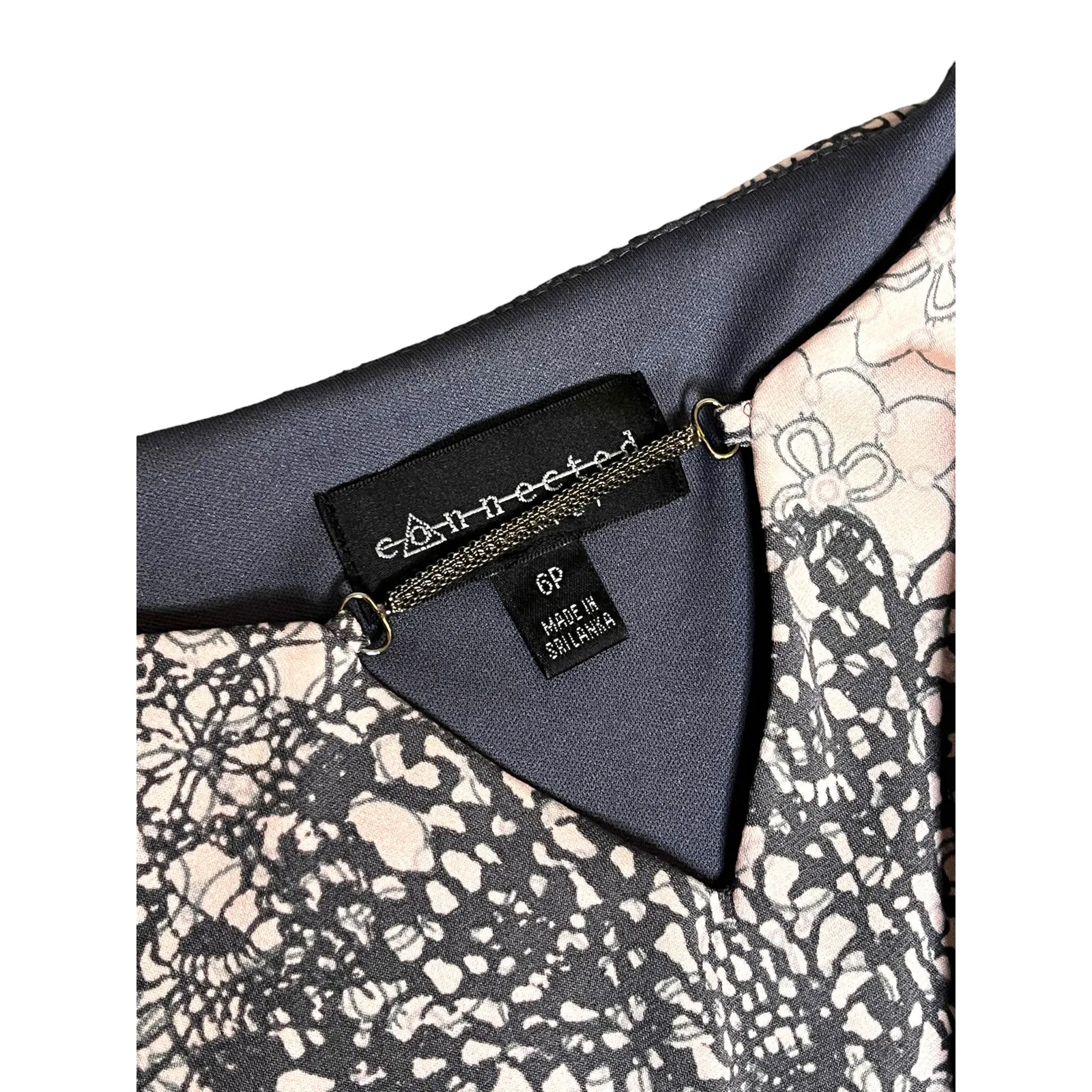 Connected Apparel Wrap Dress 6P Pink Gray Side Gather Sleeveless Mob Wife - Image 4