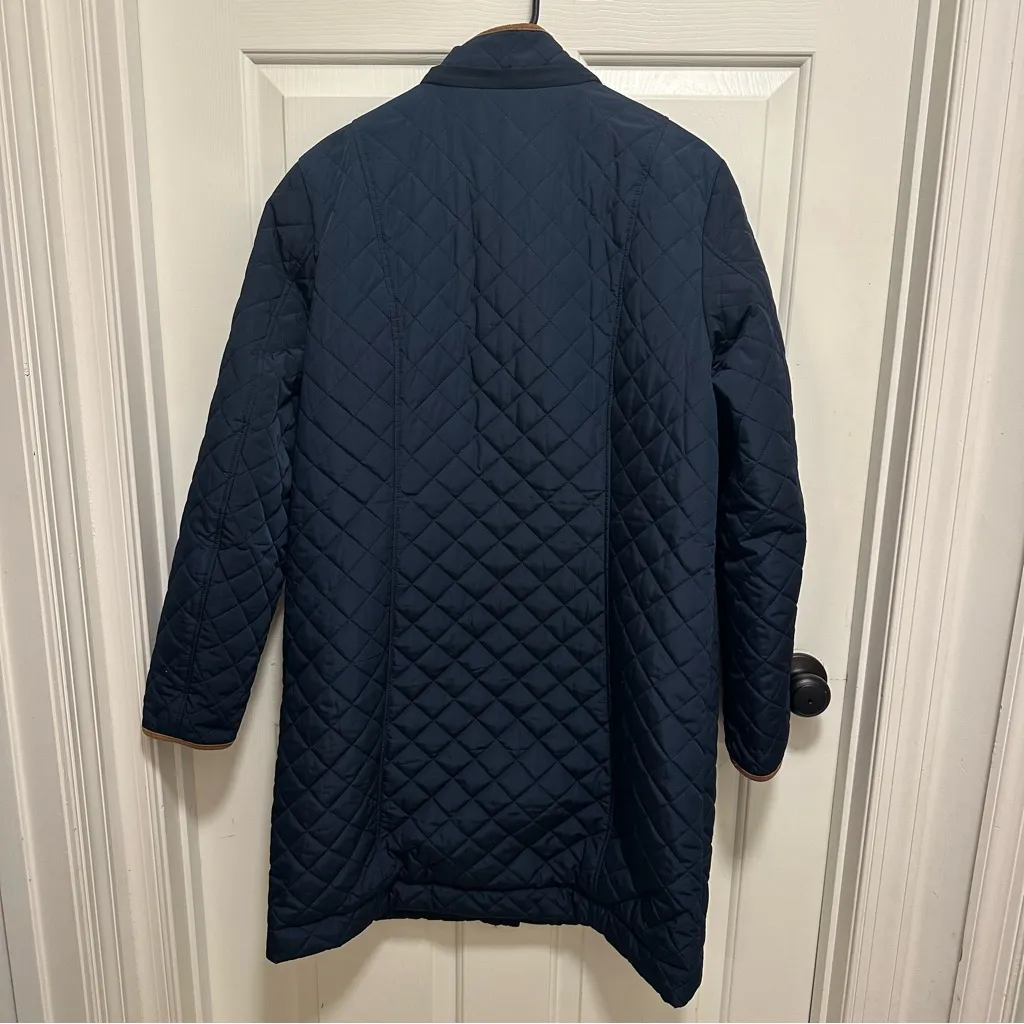 Orvis Quilted Jacket Blue Tan Jacket Size Large - Image 2