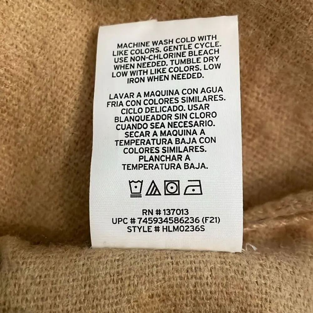 Woolrich Striped Plaid Open Front Wrap Shawl Womens One Size Fringe - Image 4