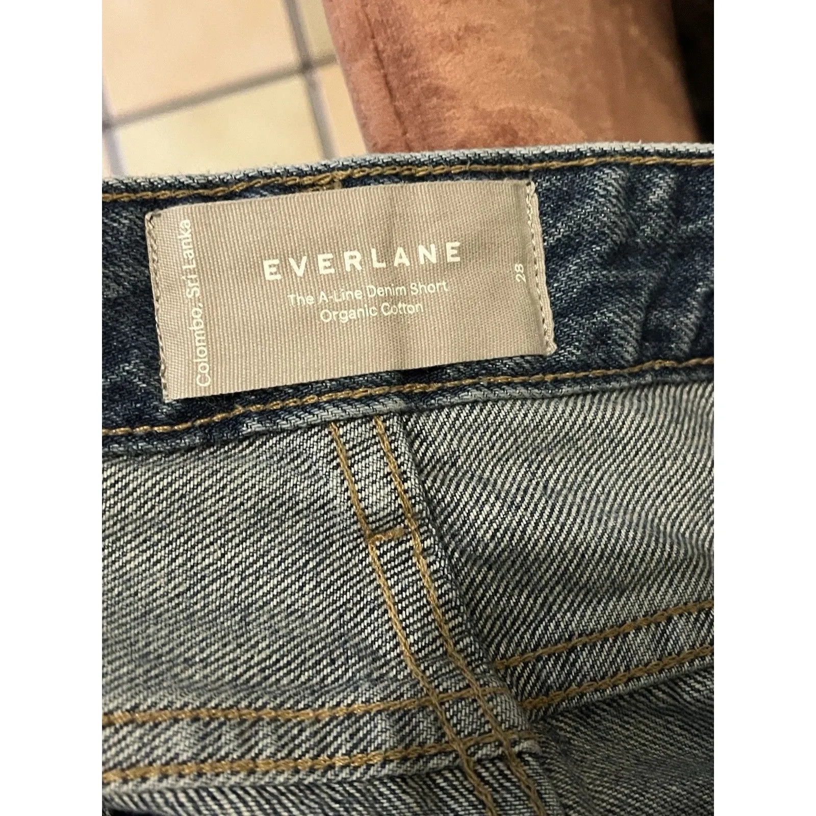 Everlane Womens 28 A-Line Denim Shorts Organic Cotton Cut Off Coastal Summer New - Image 12