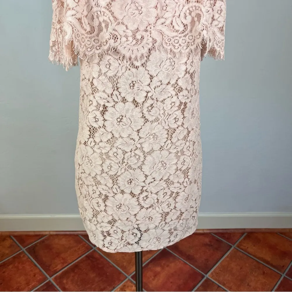 WAYF Blush Lace Off Shoulder Mini Dress - Image 5
