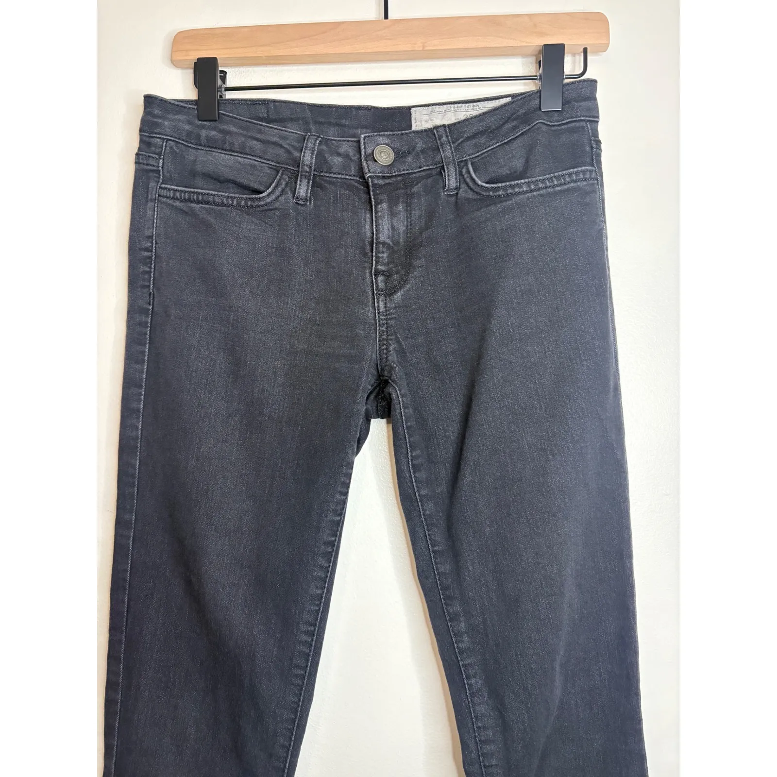 AllSaints Spitalfields Wyatt Ashby Black‎ Skinny Jeans Womens Size 28x34 Black - Image 2