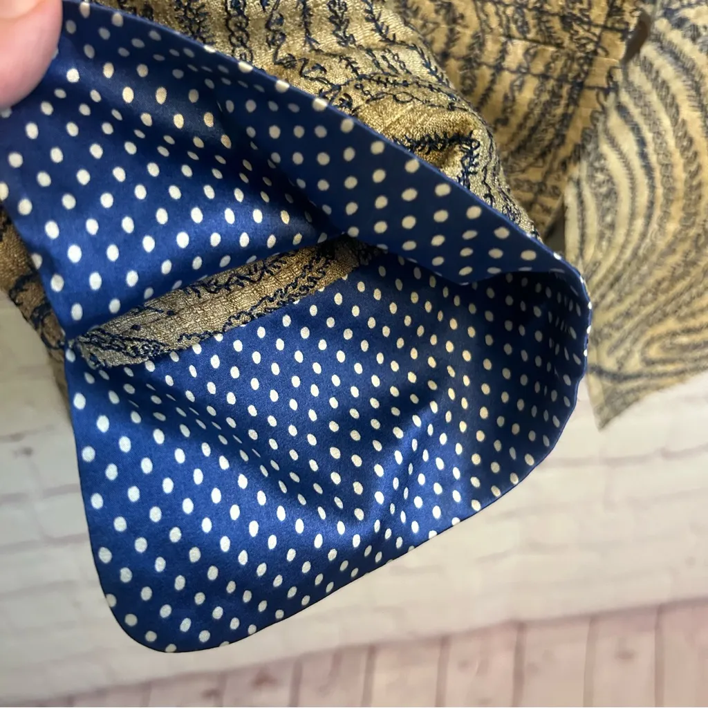 Vintage RARE Rene Lezard All silk swirl print regency blazer Germany size 42 Tan - Image 4