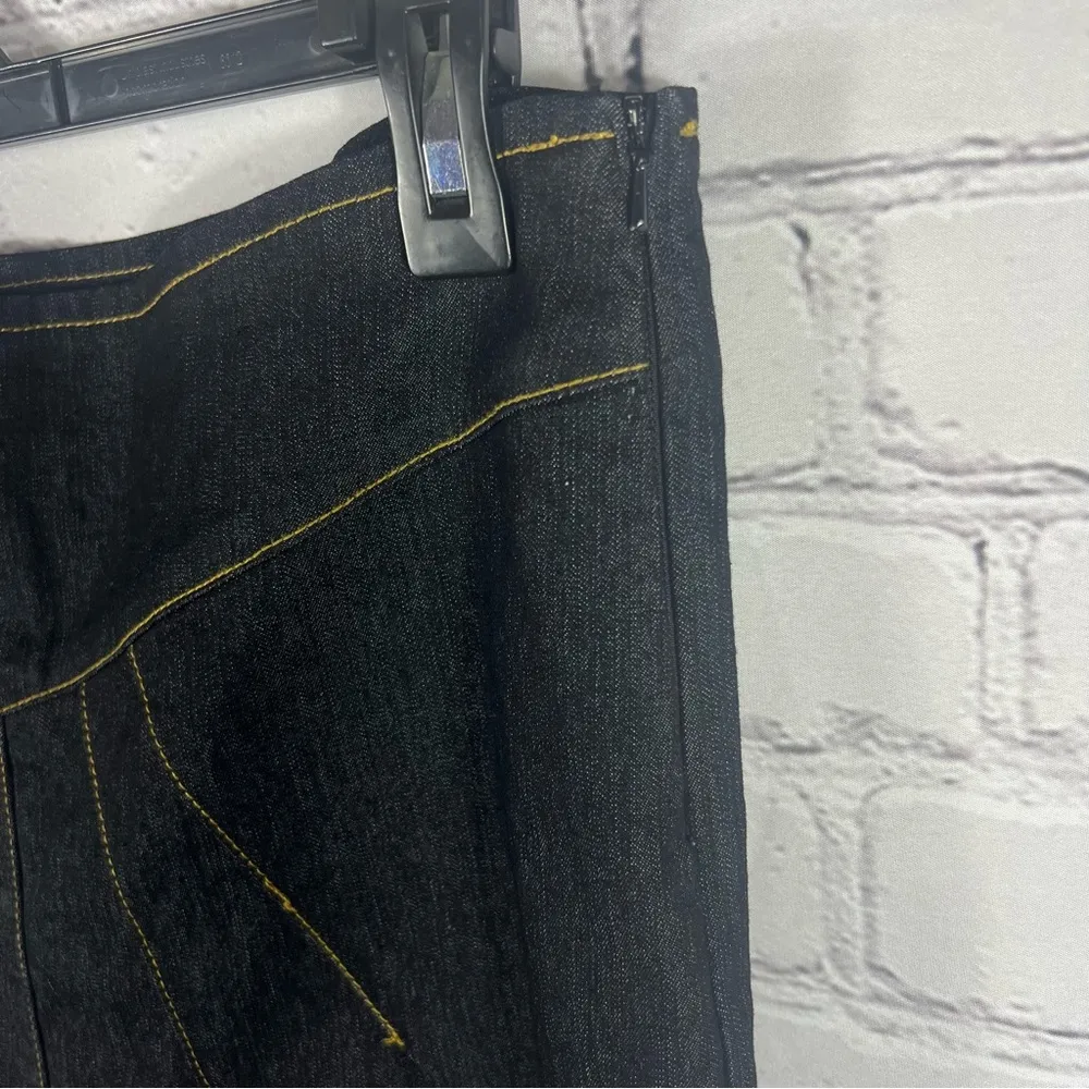 Bisou Bisou Dark Wash A-Line Denim Maxi Skirt with Side Slit Size 10 (B19) - Image 7