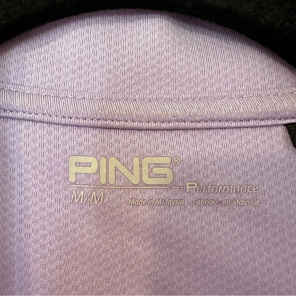 PING Performance Short Sleeve Golf Polo Shirt Purple Size M - Image 2