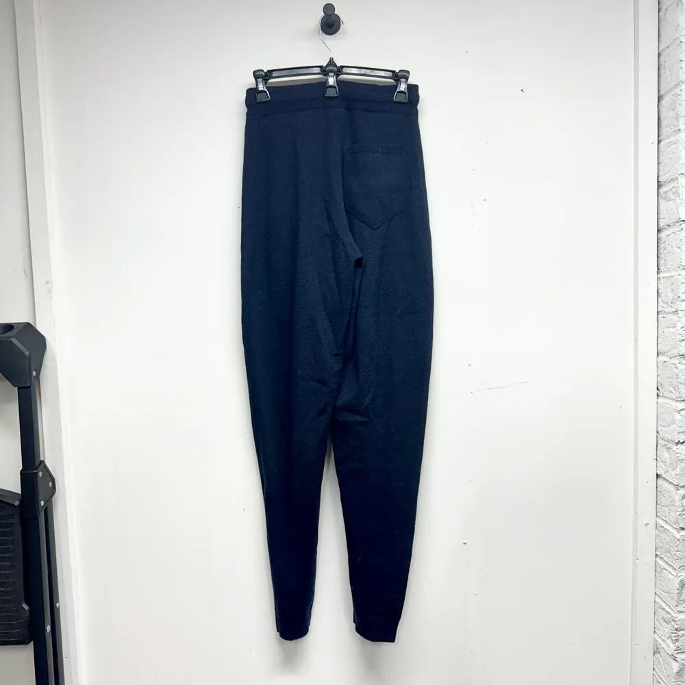 Nanushka Womens Navy Blue Tie Waisted Ylia Knitted Track Pant Size Small - Image 3