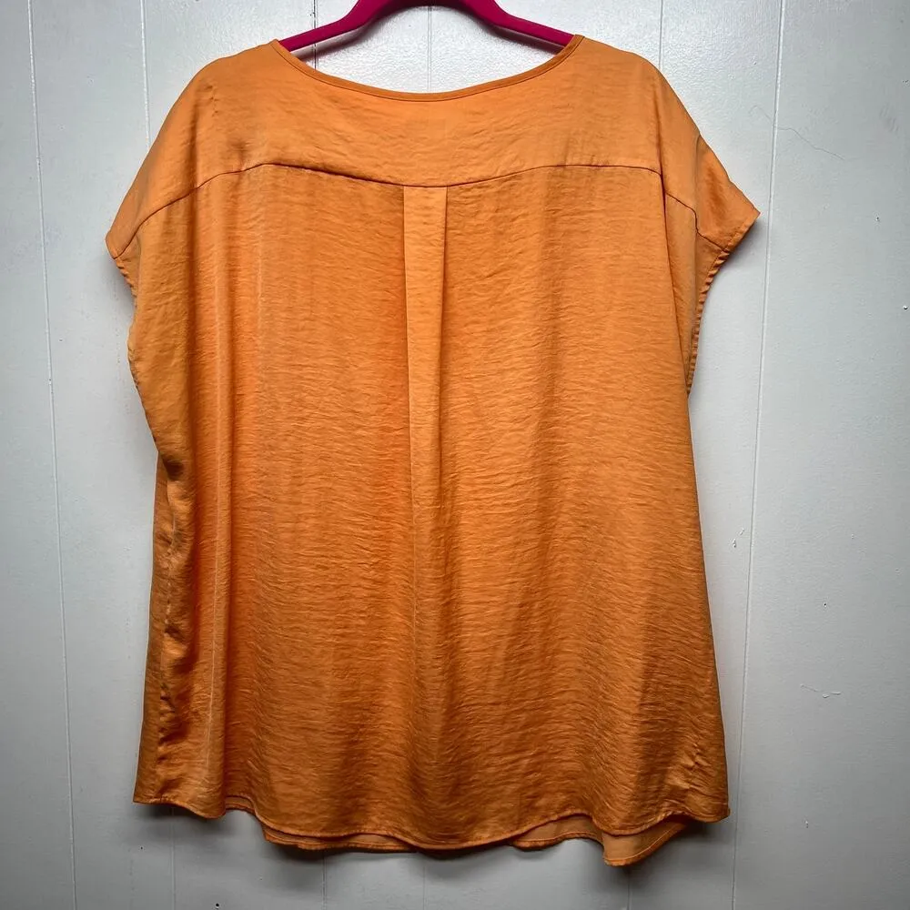 Chico's Flowy Fit Short Sleeve Orange Top Women's Size XL Lightweight - Image 6