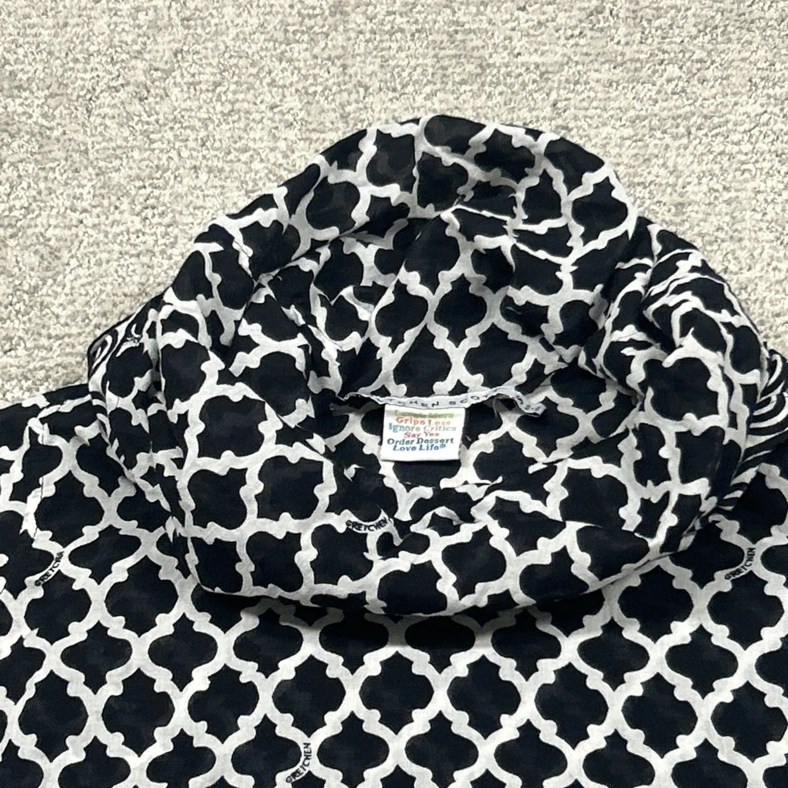 Gretchen Scott Top Womens XS Cowl Funnel Neck Tunic Black White Lightweight - Image 2