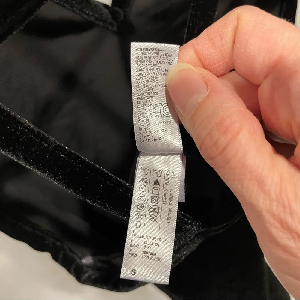 American Apparel velvet LBD deep v open cage back mini stretchy dress y2k - Image 5