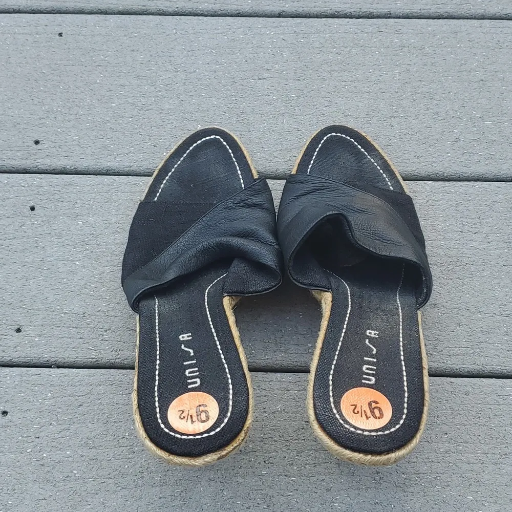 Unisa Leather Cross Strap Cork Wedge Sandals - Image 6