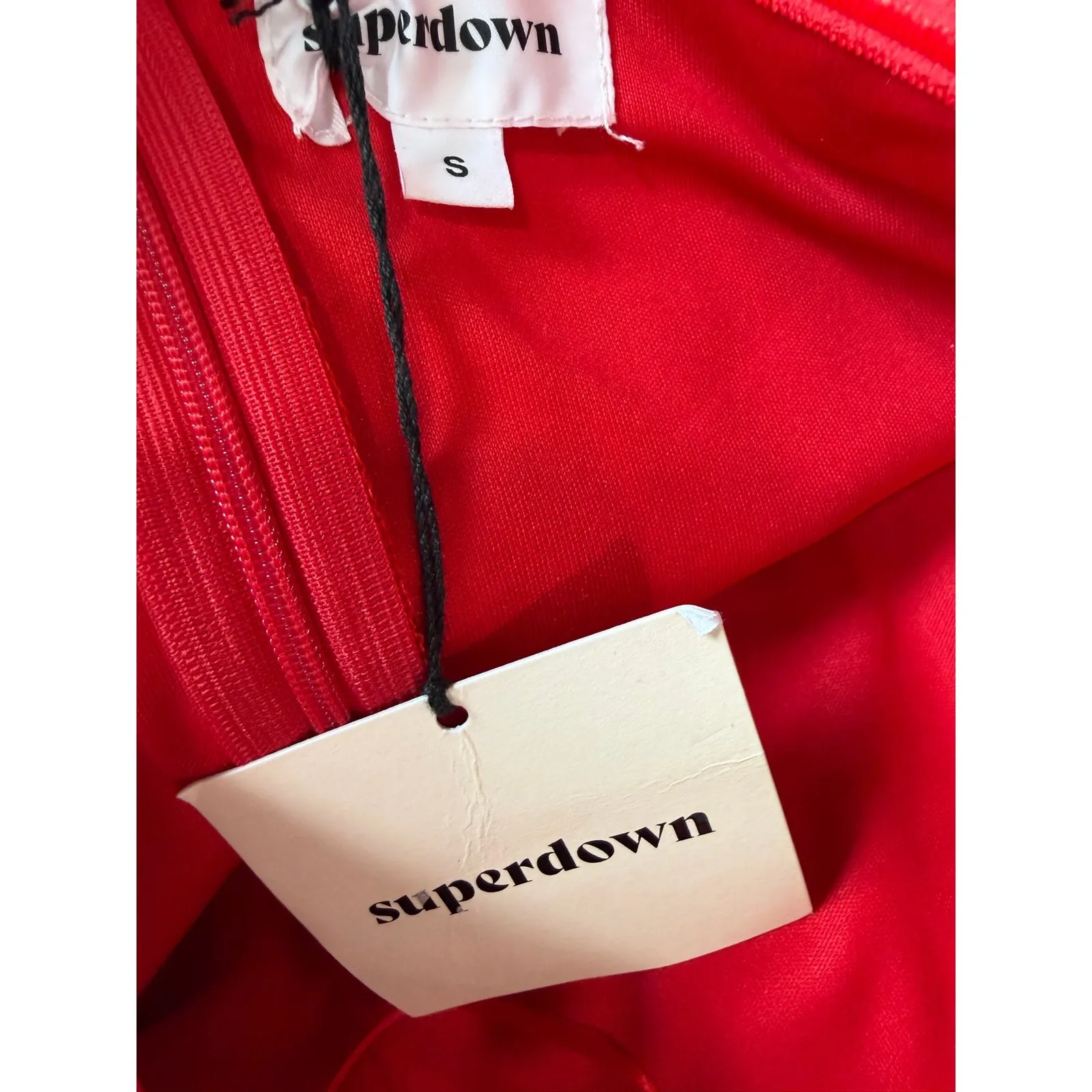 Superdown Revolve Ryleigh Red Bustier Strapless Maxi Stretch Bodycon Knit Maxi S - Image 3