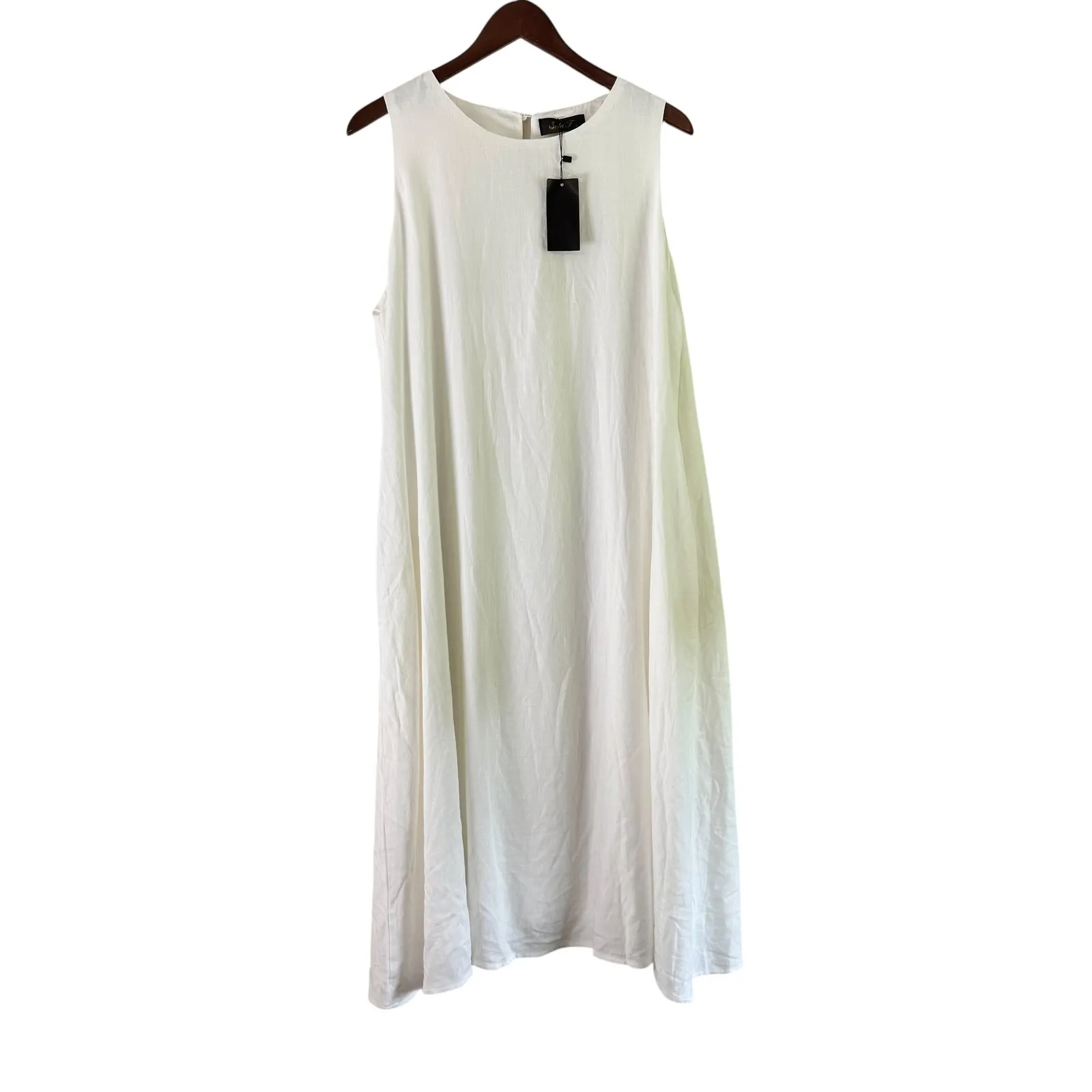 Seta T Sleeveless Dress Casual‎ Linen Blend Flowy Dress XL - Image 9