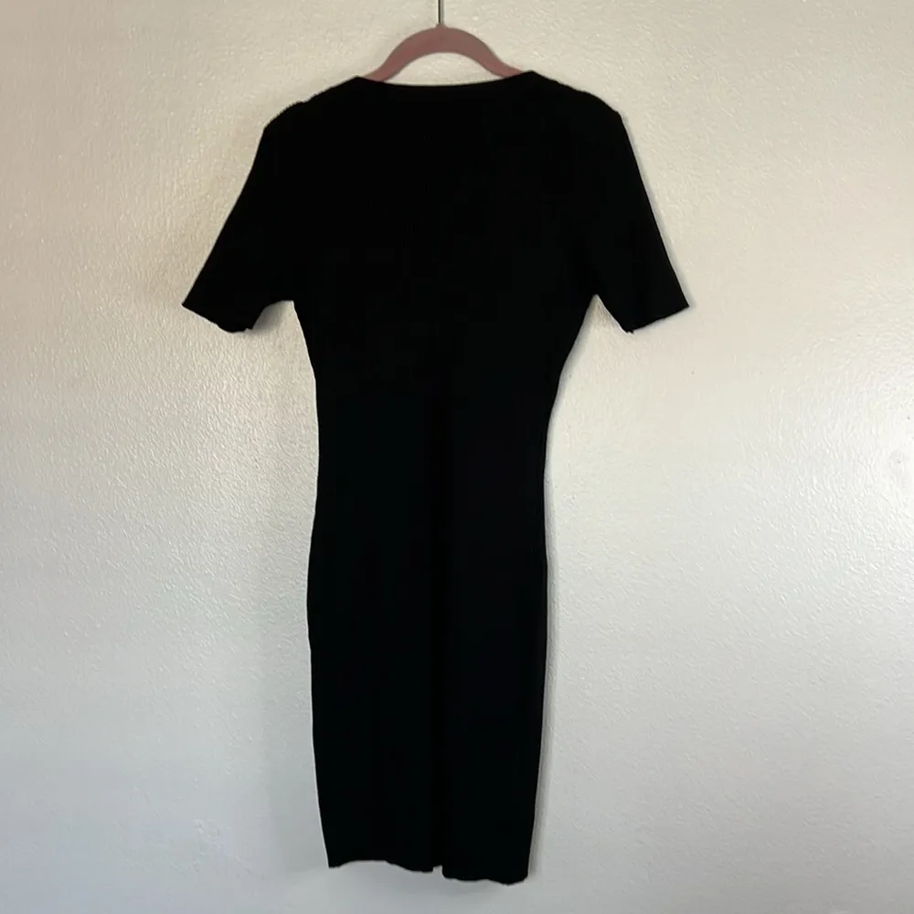 EUC Black Short Sleeve Gold Embellishment Mini Dress sz XL - Image 4