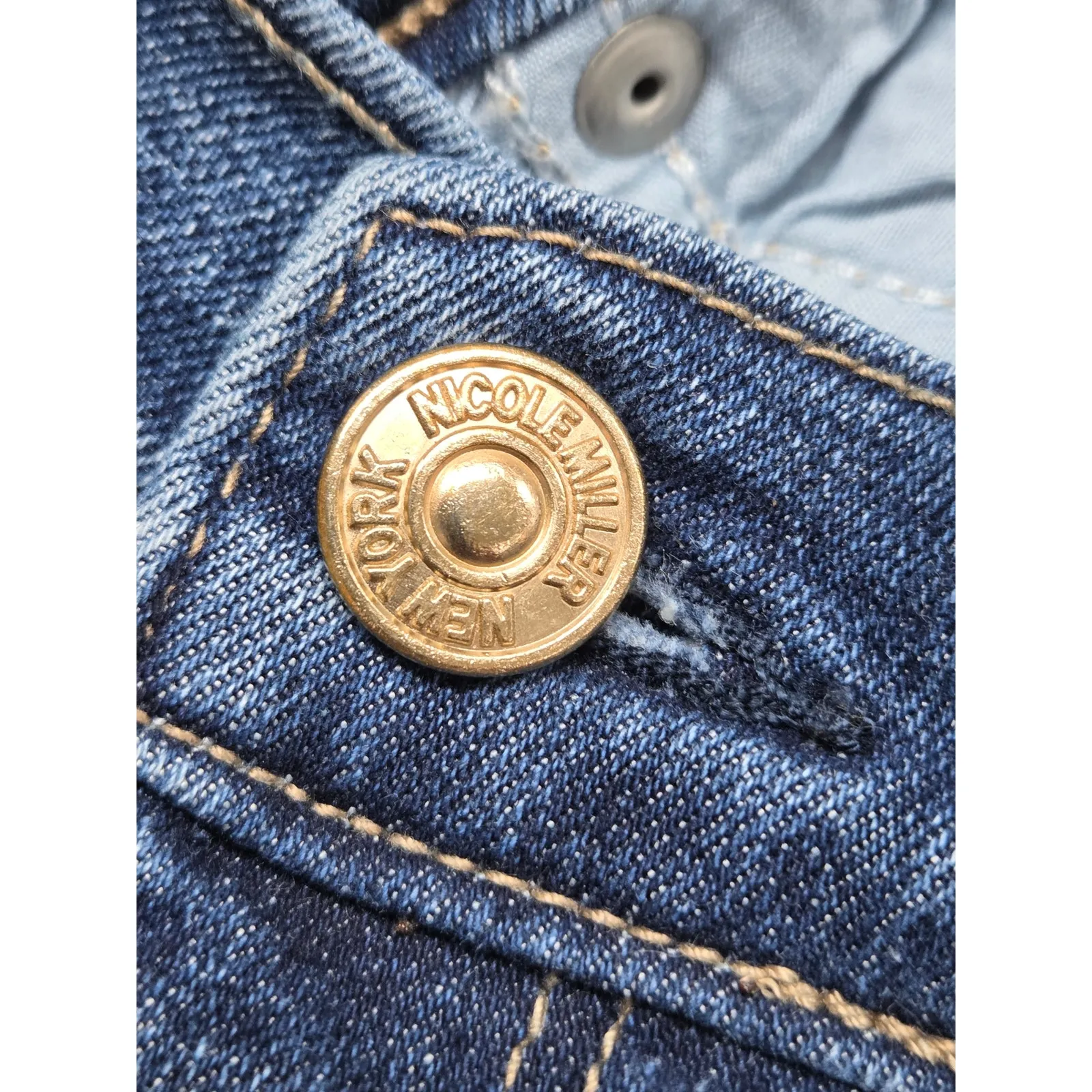 Nicole Miller High Rise Skinny Crop Jeans Dark Wash Size 14 Like New Blue - Image 5