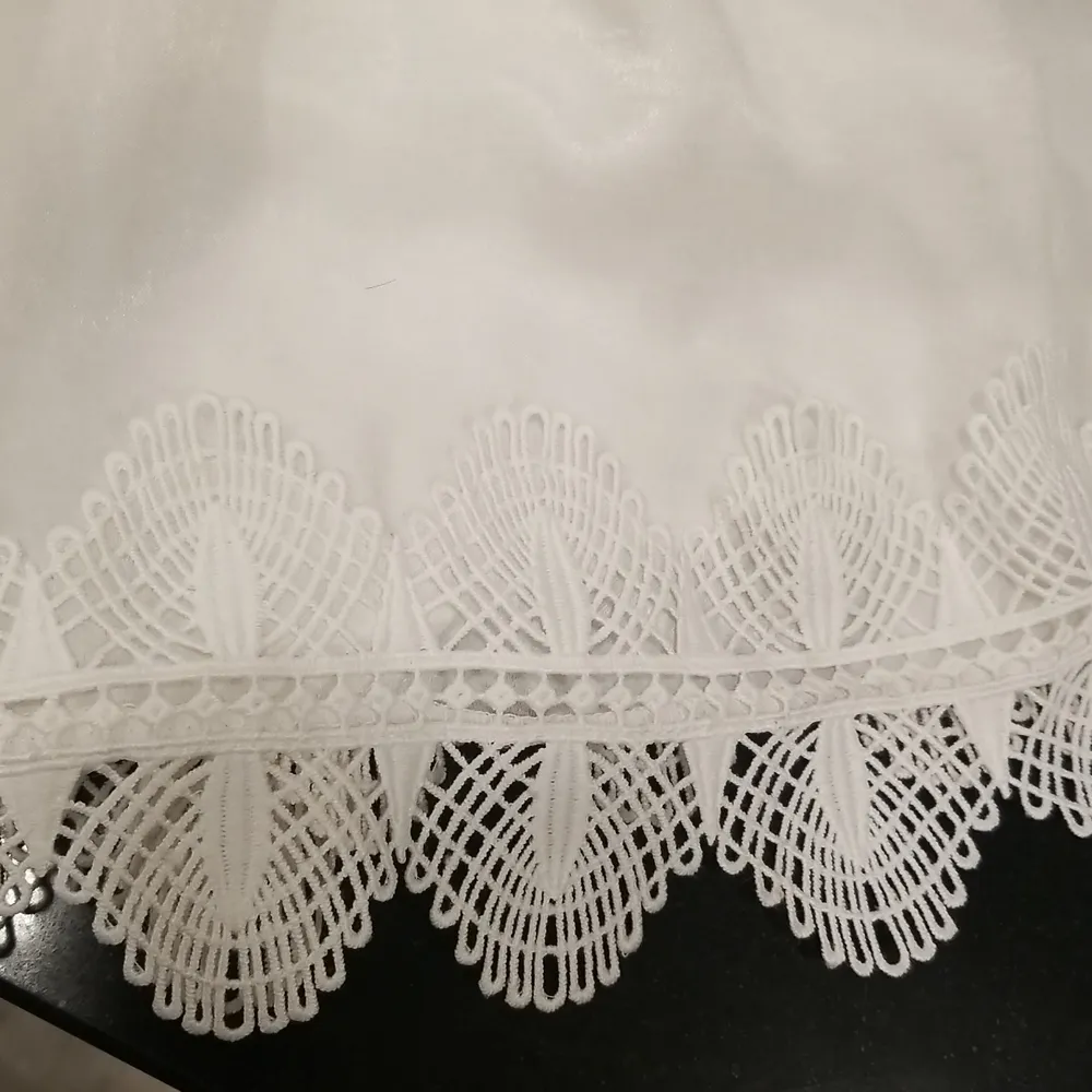 💕MISA LOS ANGELES💕 Moav Dress Elasticized Waist Scalloped Lace Hem White Large - Image 9