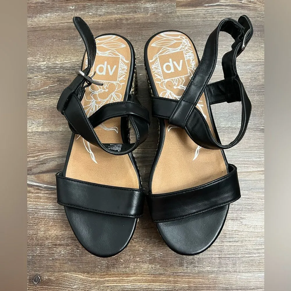 DV by Dolce Vita Black Strappy Boho Platform Open Toed Sandals Size 7 1/2 - Image 2