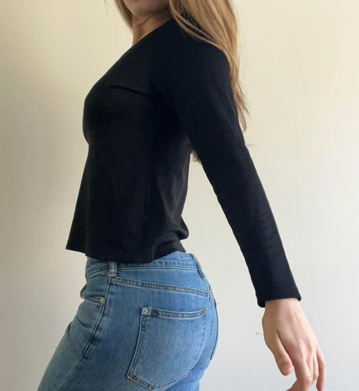 Black Long Sleeved T-shirt - Image 2