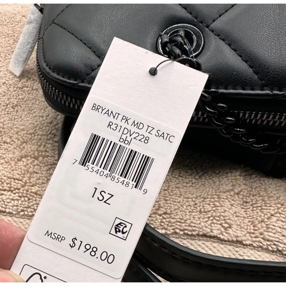 DKNY Bryant Park Quilted Sachet Crossbody Bag  Leather Chain Strap MSRP $198 - Image 5