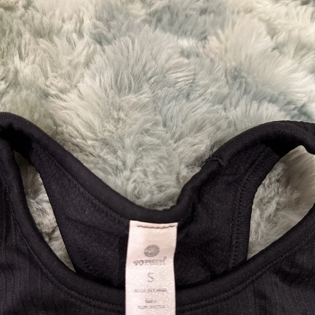 Ribbed crop top Black - Image 3