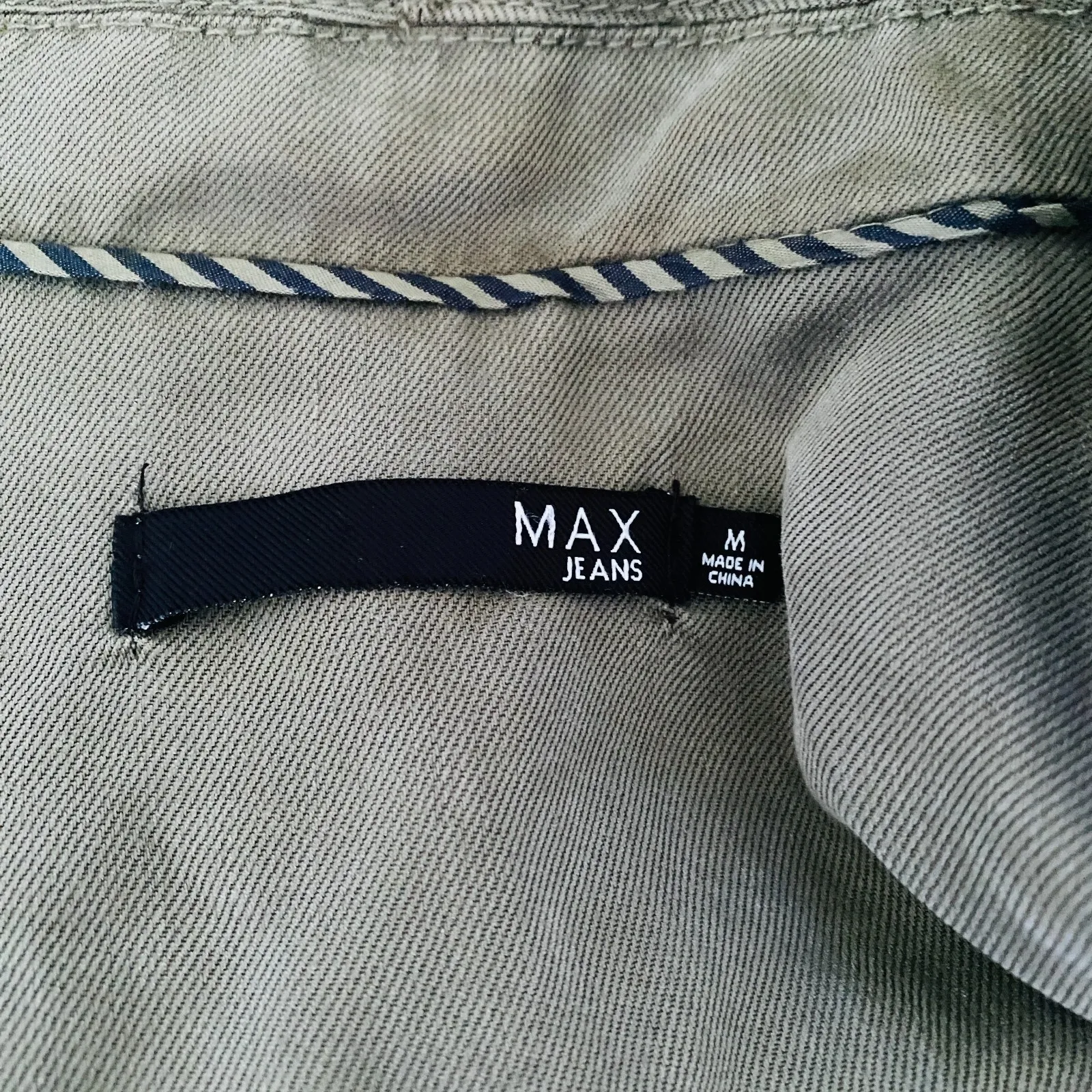 Max Jeans Womens Green Drape Front Tencel Lightweight Drawstring Parka Jacket M - Image 7