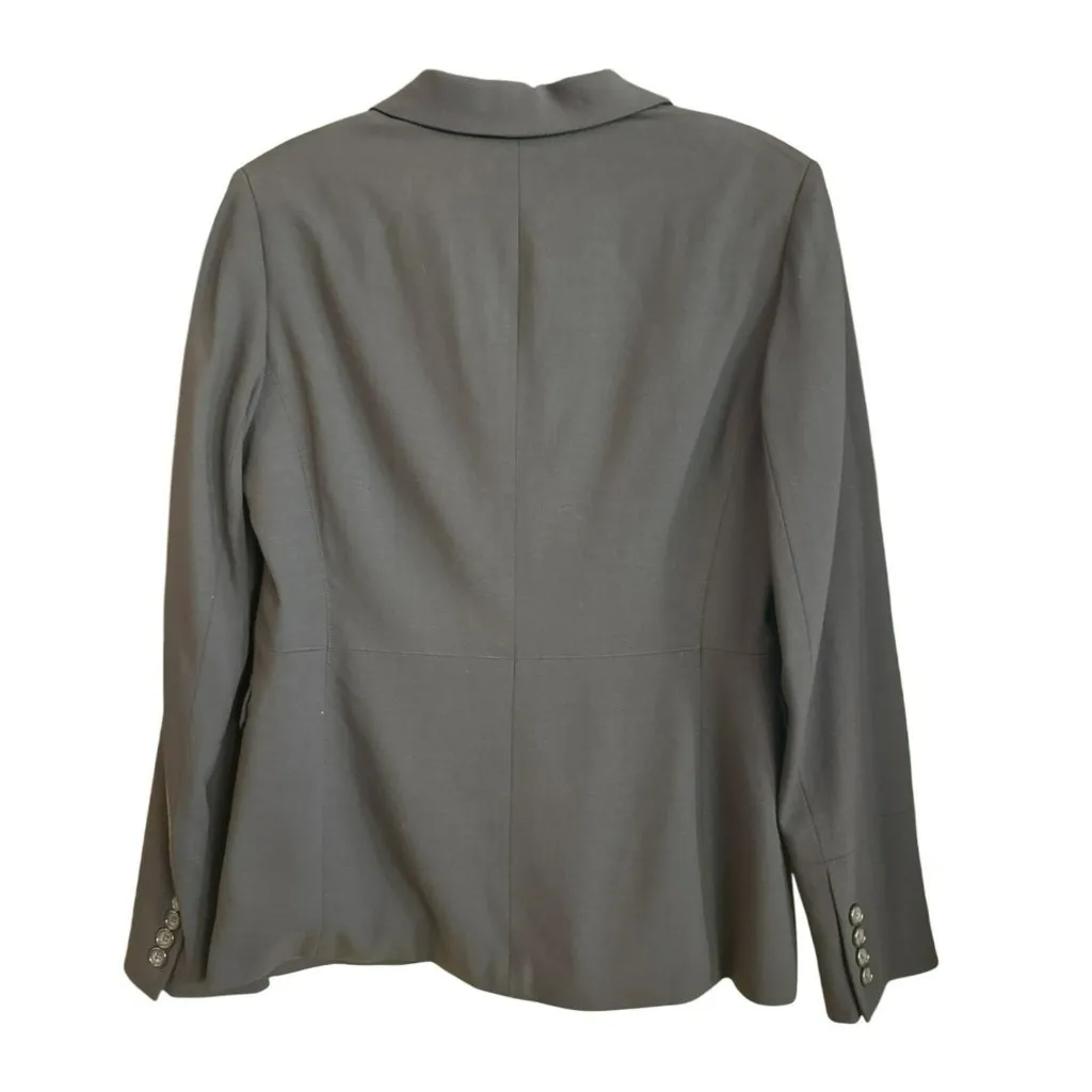 Vintage Anne Klein Womens Black Blazer Jacket Sz 8 Wool Blend Shoulder Pads NWT - Image 2