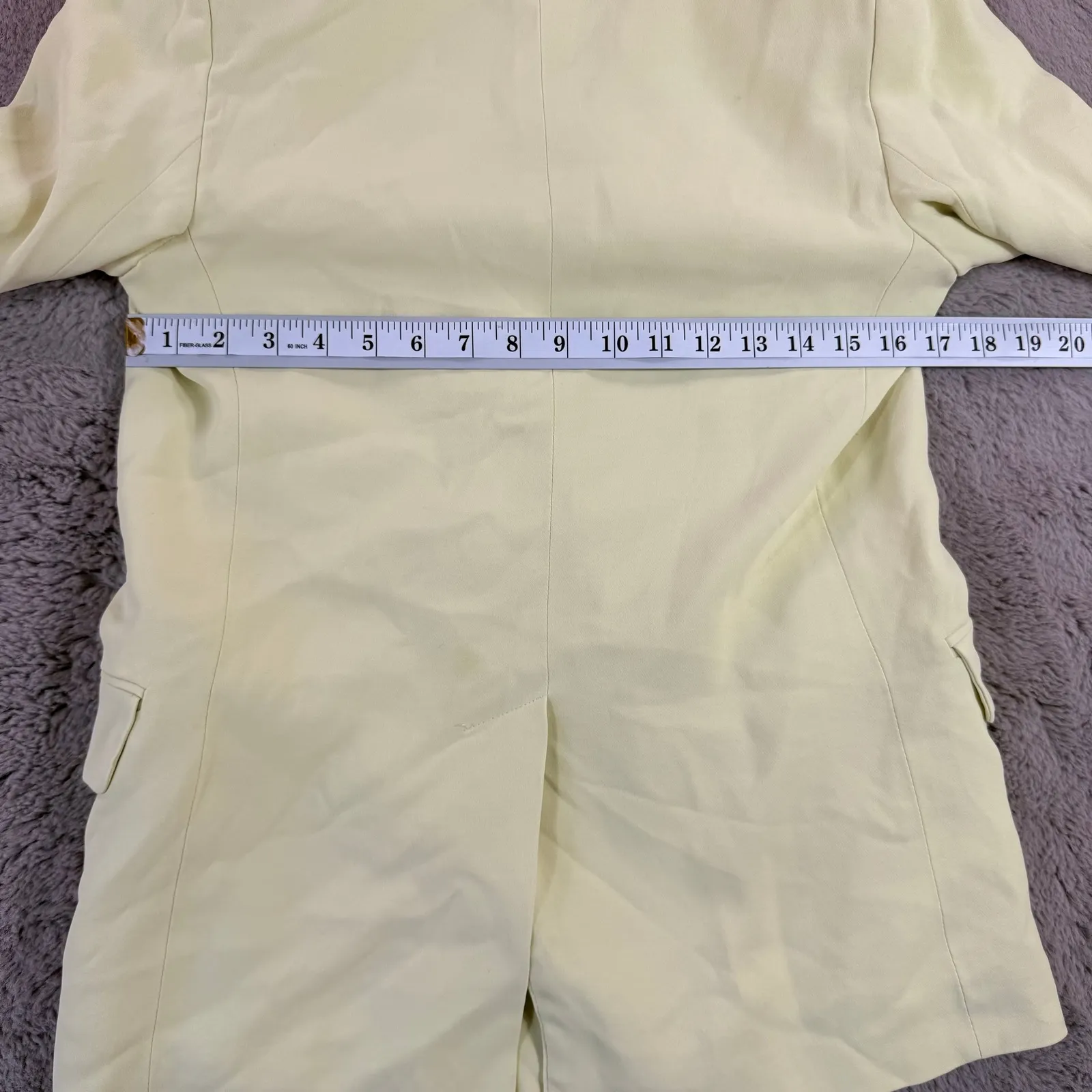 PESERICO Italy Blazer 40 Double Breasted‎ Pastel Yellow Jacket Career Academia Size 00 - Image 6