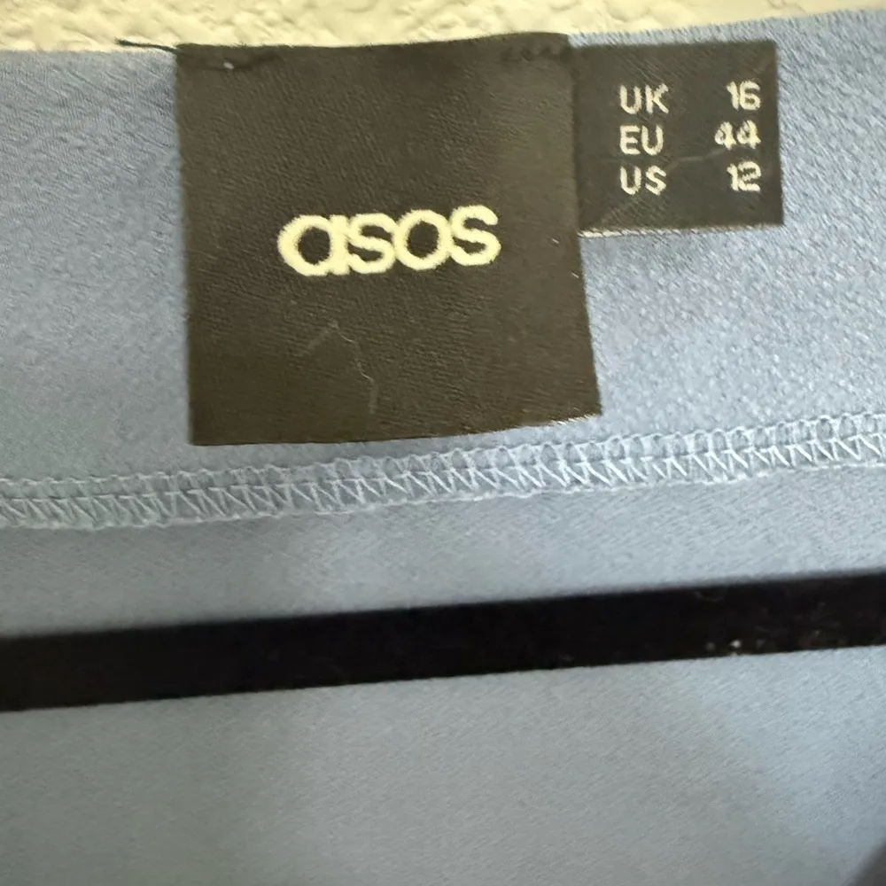 ASOS Dusty Blue Pleated Sleeveless Surplice V-Neck Midi Dress 12 - Image 8