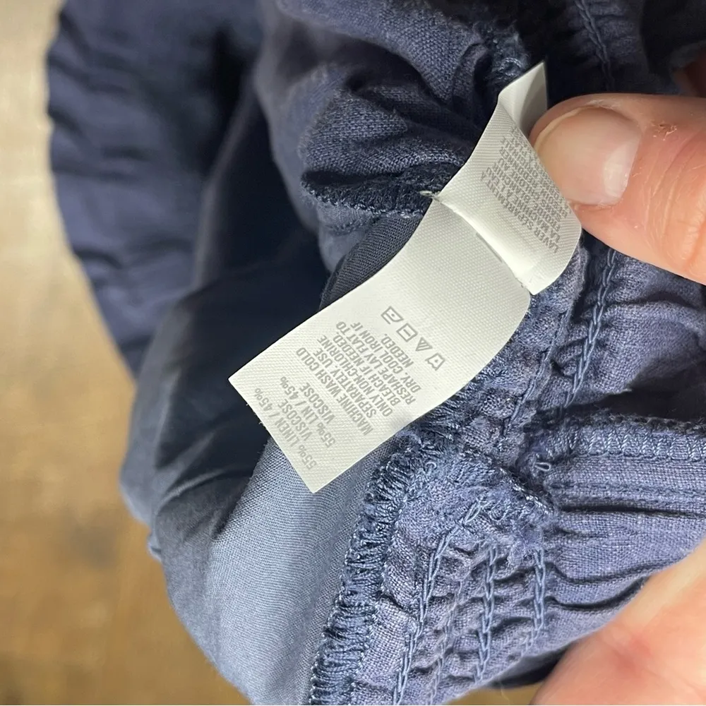 NWT Aerie Woman’s Navy Blue Linen Blend Lightweight Beach Shorts Size XL - Image 4