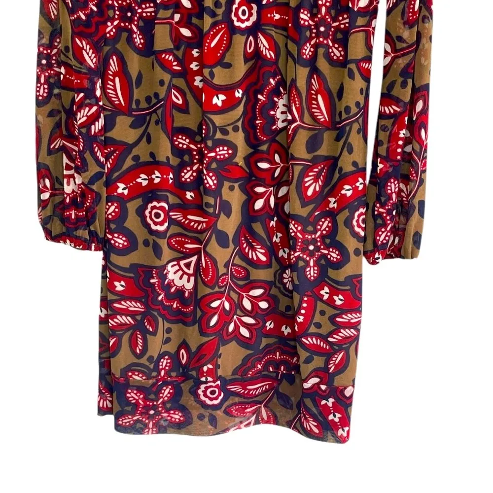 INC INTERNATIONAL CONCEPTS Brown Red Floral Print long Sleeve A - Image 4