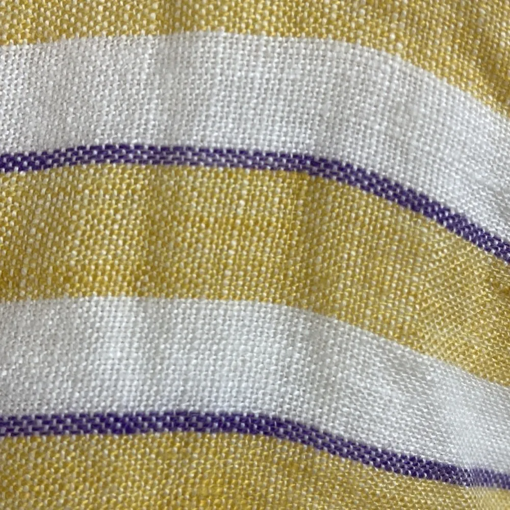 Rachel Zoe Midi Dress 100% Linen Stripe Button Front Size 10 - Image 9