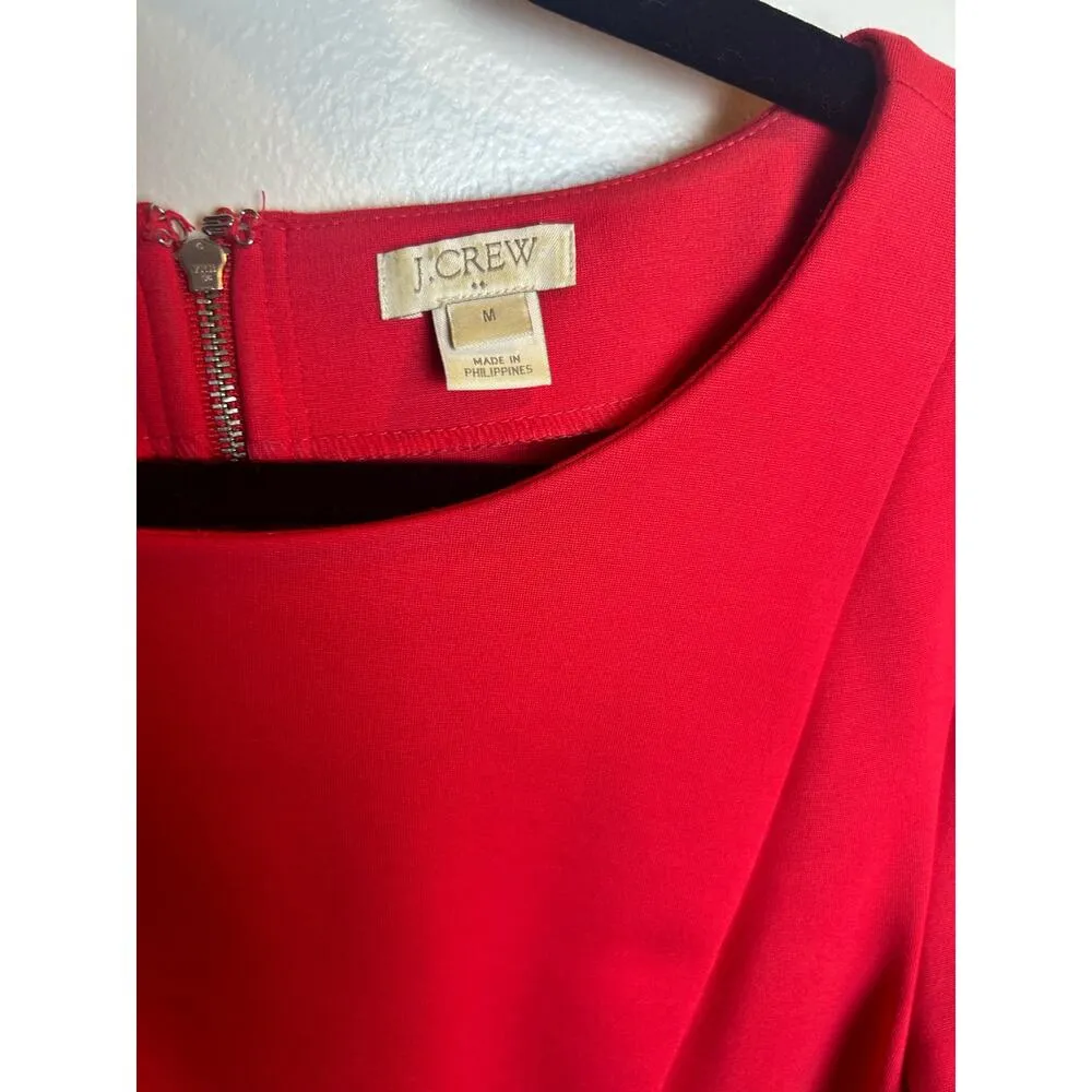J. Crew Outlet Red Holiday Dress Size Medium M Scoop Neckline Midi - Image 2