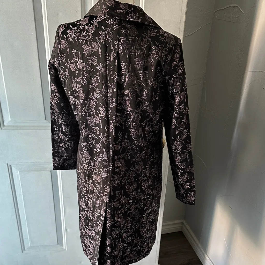 Vintage Notations Floral Longline Blazer – Elegant 90s Statement Piece - Image 7