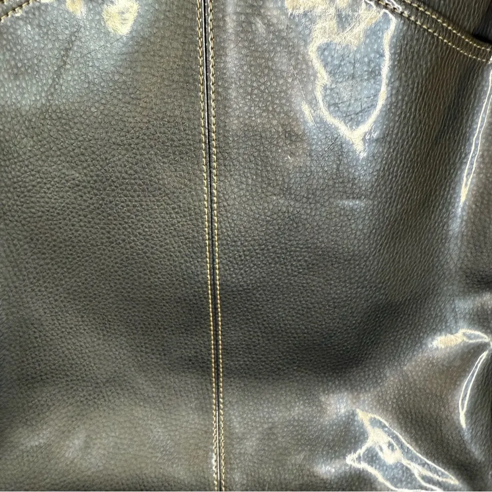 NIKE TOTE BAG Women's Vintage HERITAGE Vertical Leather BA2943 Silver Black - Image 4