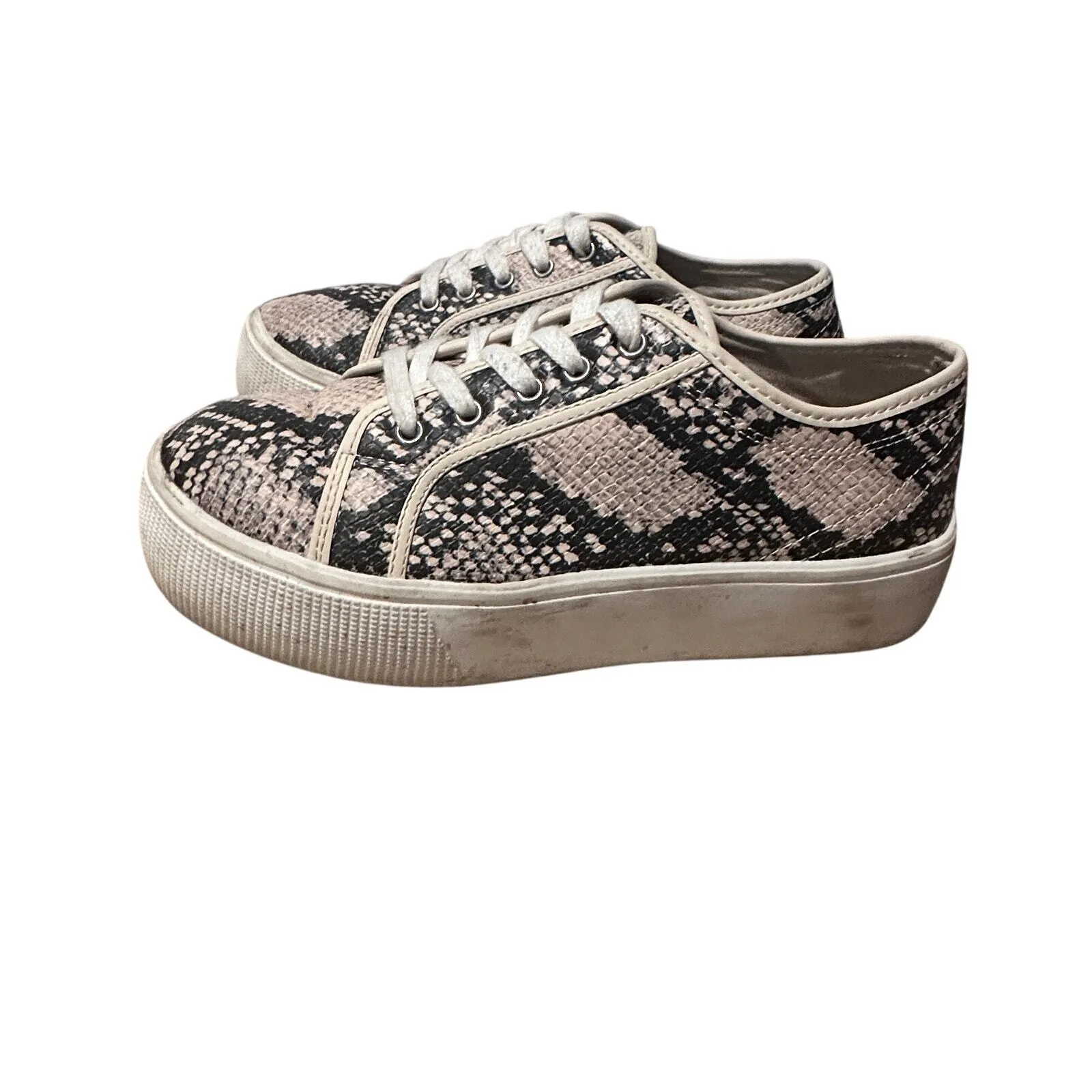 Torrid Snakeskin‎ Print Lace Up Platform Sneaker Sz 7.5 Urban Streetwear Style - Image 10