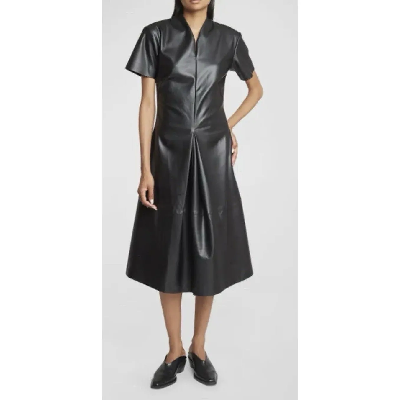 RTR Proenza Schouler White Label Esther Faux Leather Midi Dress Size 6 - Image 6