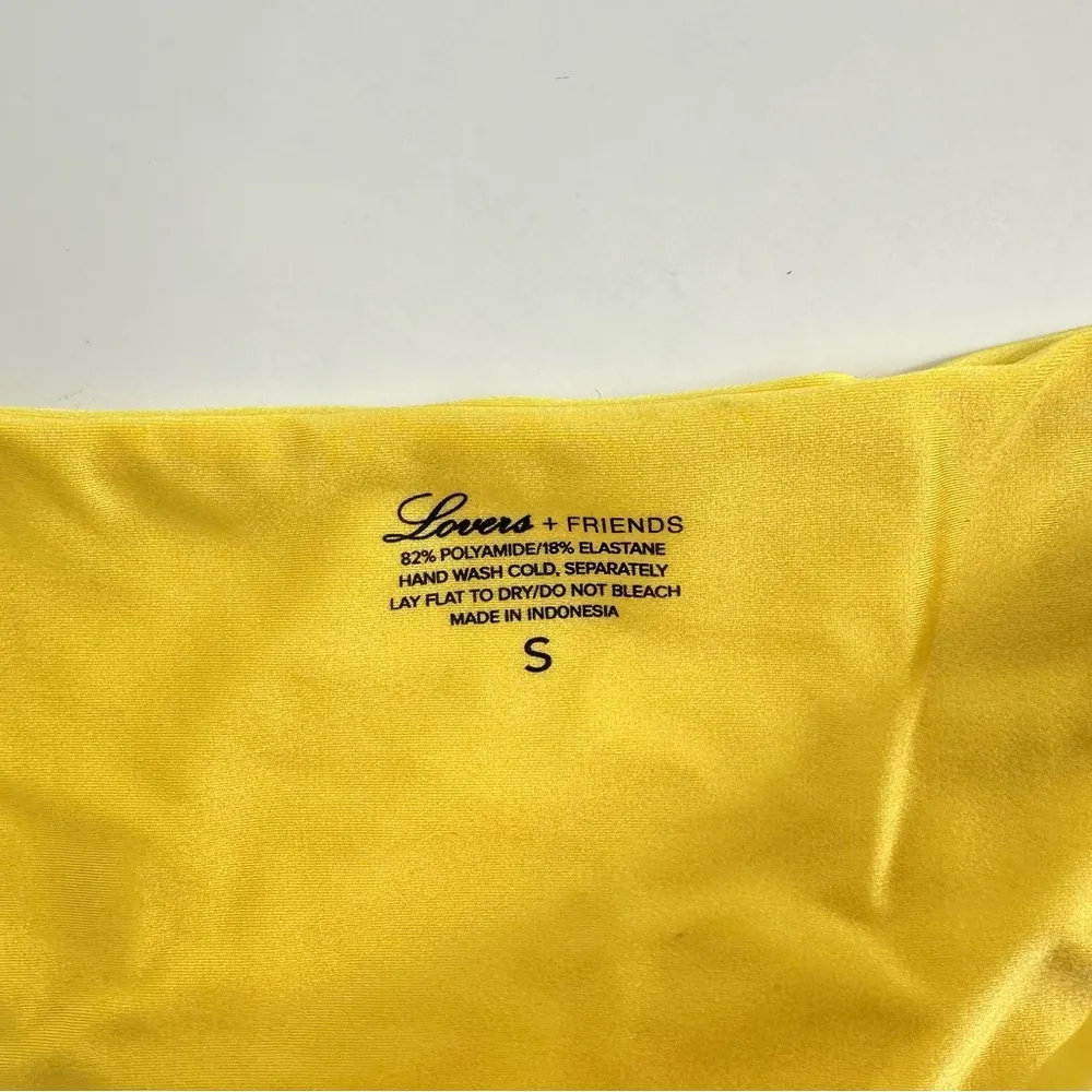 Lovers + Friends Cyan Bikini Bottoms size Small Sunny Yellow - Image 5